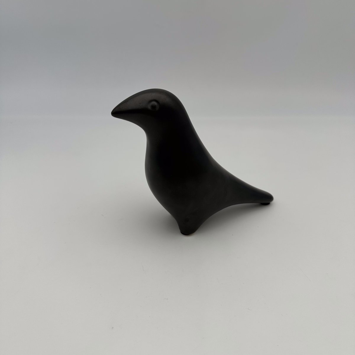 Sculpture Minimaliste "Oiseau" en Céramique Noire, Style Georges Jouve, Années 1950-1960.-photo-3