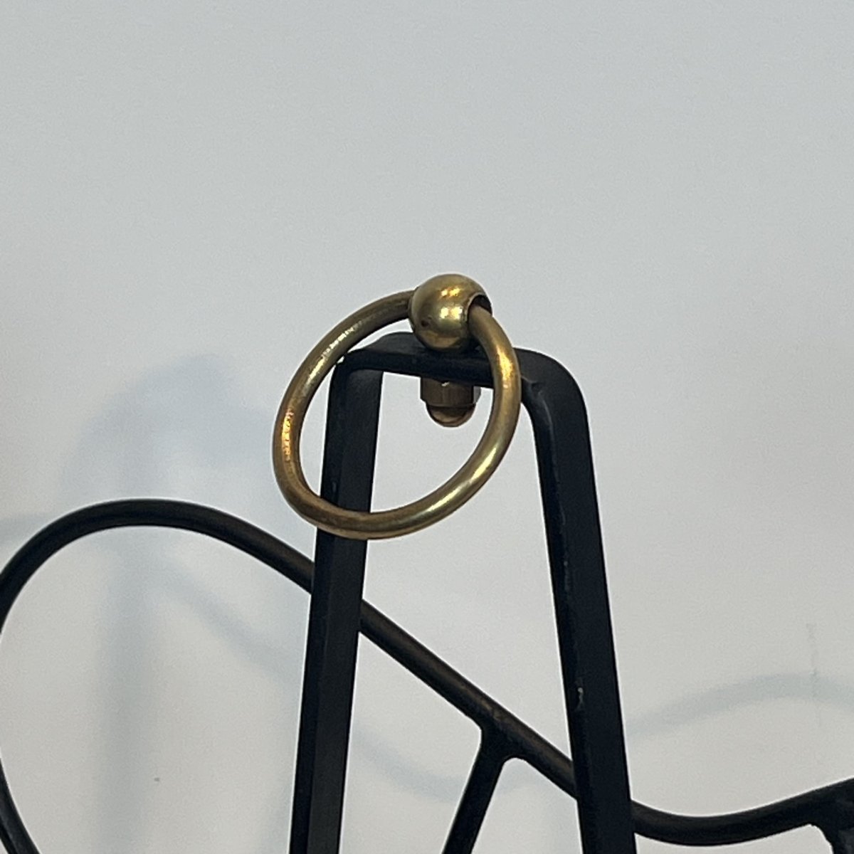 Porte-Revues en Métal Laqué Noir et Laiton, Attribué à Jacques Adnet, Années 1950.-photo-4