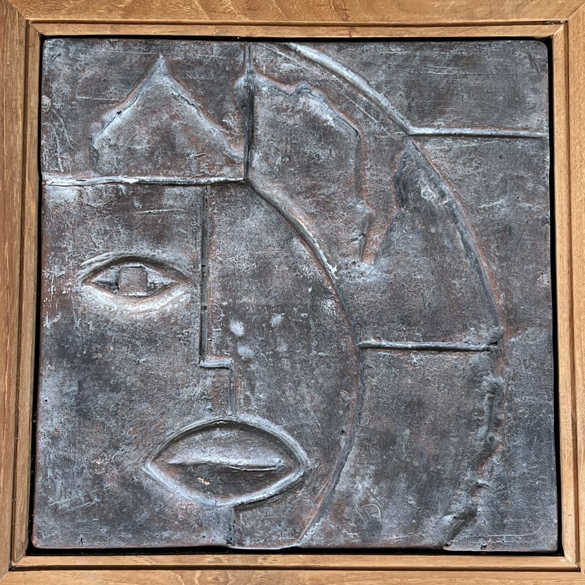 Modernist Ceramic Plaque With Cubist Decor, 1970s.-photo-7
