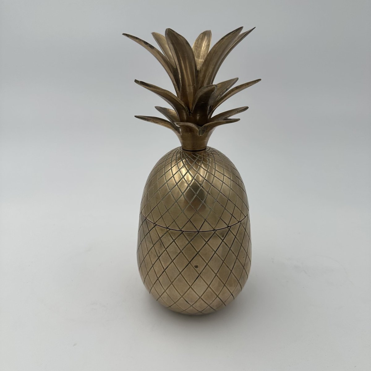 Paire de Seaux à Glace "Ananas" en Laiton, dans le Goût de Mauro Manetti, Années 1970.-photo-1