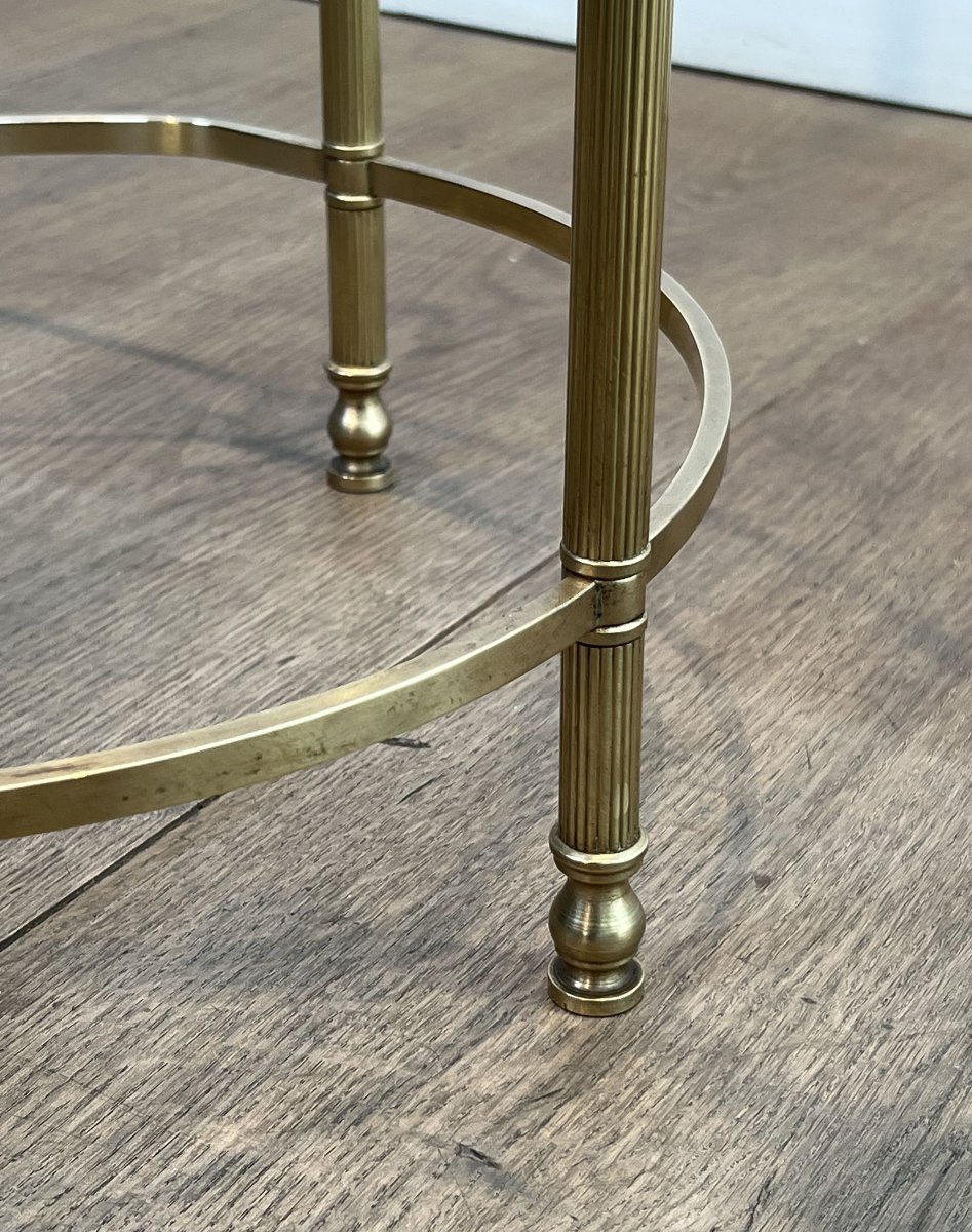 Table Basse Oblongue en Laiton et Verre, de  Maison Baguès, Années 1960.-photo-7