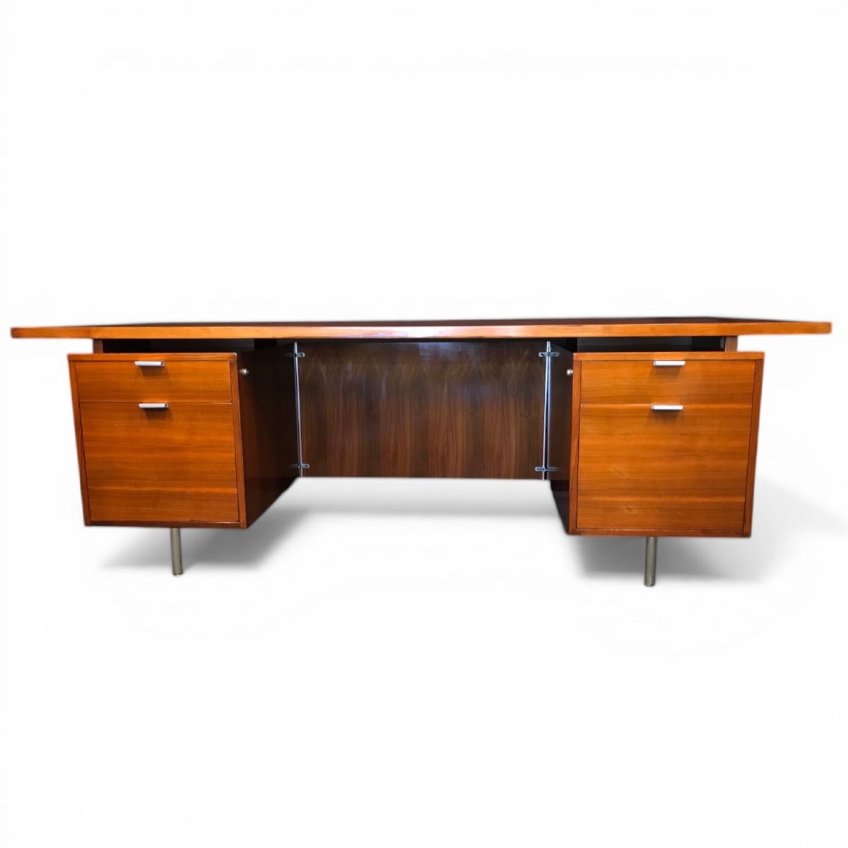 Walnut "eog" Executive Desk By George Nelson For Herman Miller, Circa 1960.-photo-3