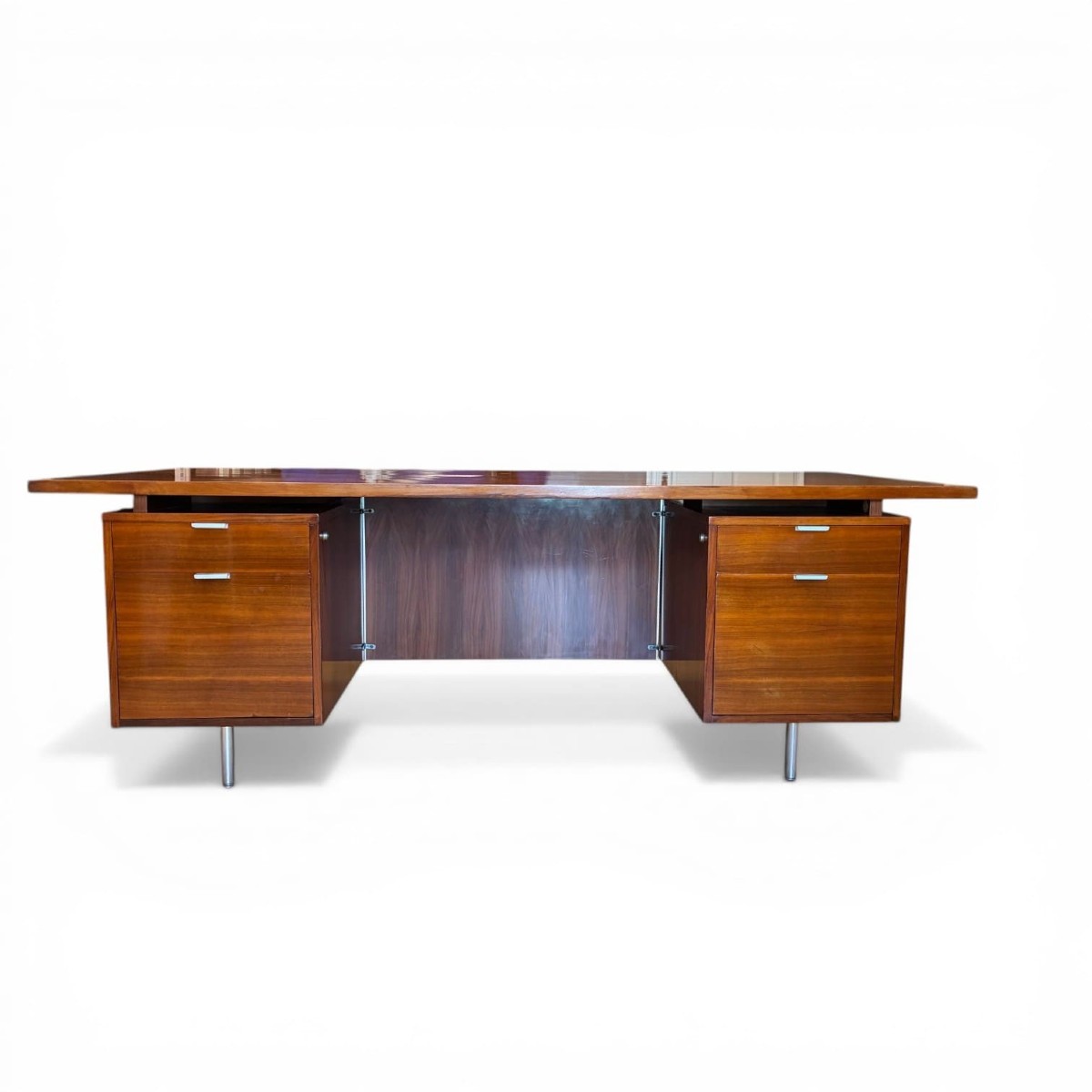 Walnut "eog" Executive Desk By George Nelson For Herman Miller, Circa 1960.