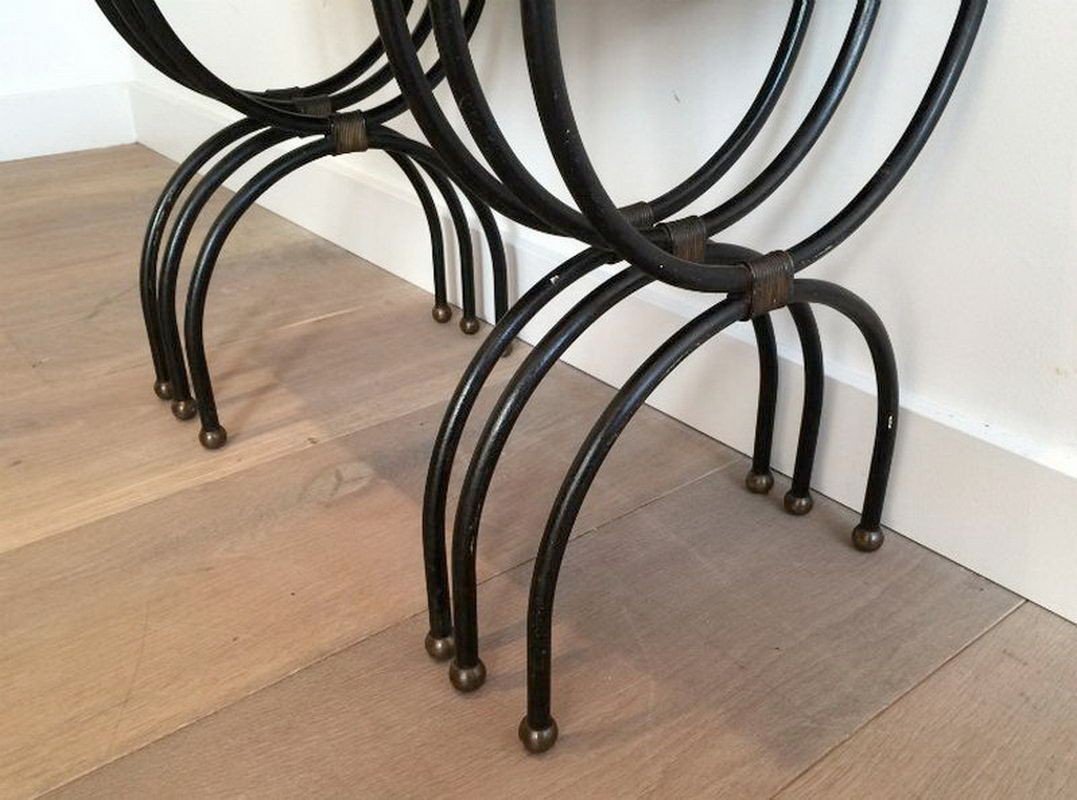 Nesting Tables In Ceramic And Metal. Circa 1950-photo-5
