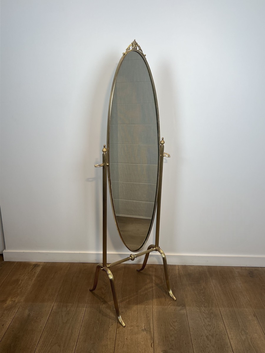 Miroir Psyché sur Pied à Encadrement Sculpté, 1970-photo-8