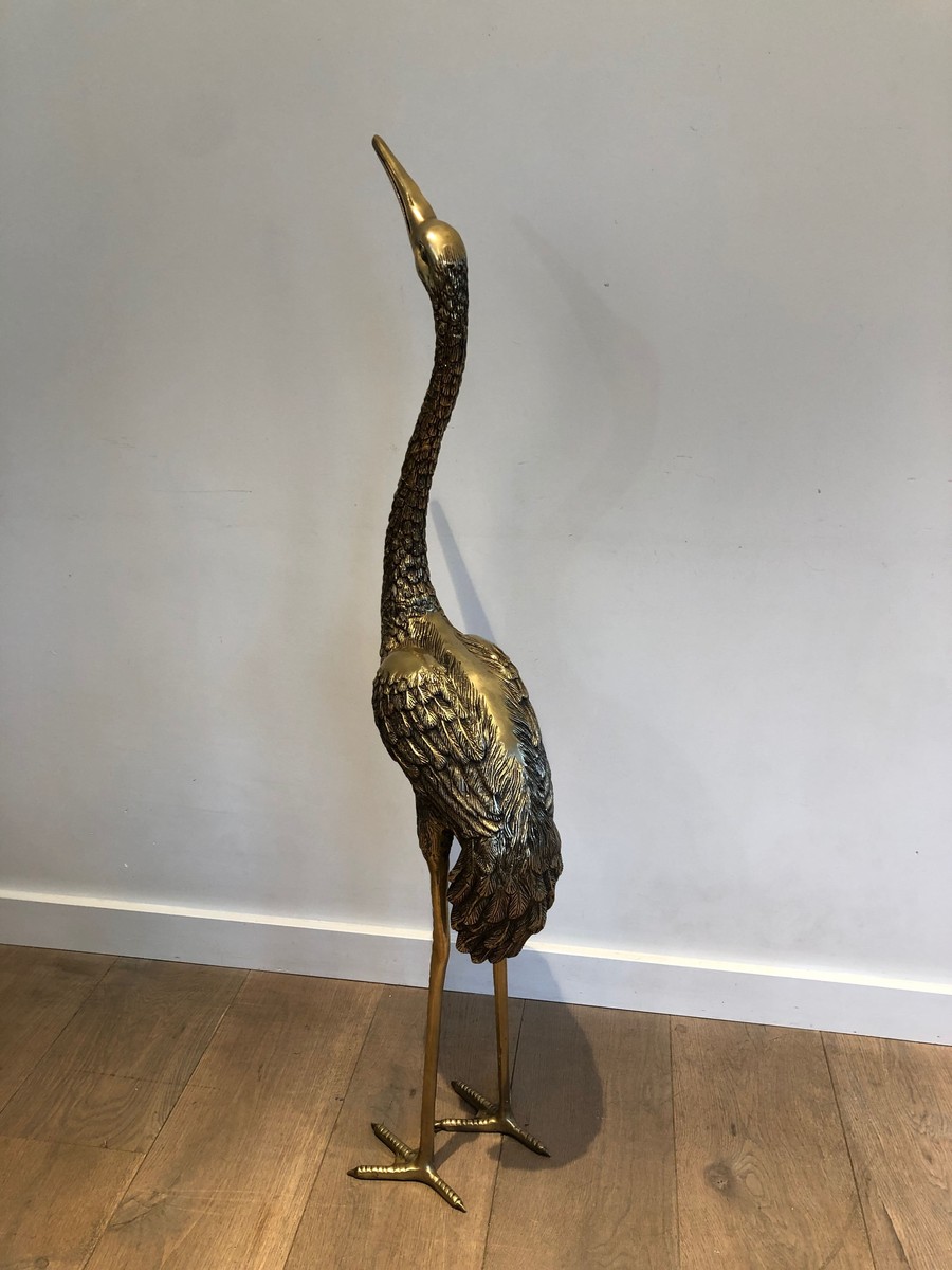 Pendant de Grands Oiseaux en Bronze Ciselé. Travail Français. Vers 1920-photo-2
