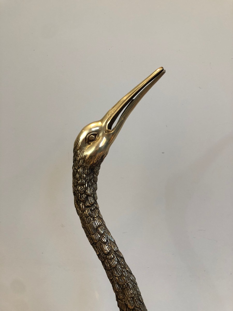 Pendant de Grands Oiseaux en Bronze Ciselé. Travail Français. Vers 1920-photo-3