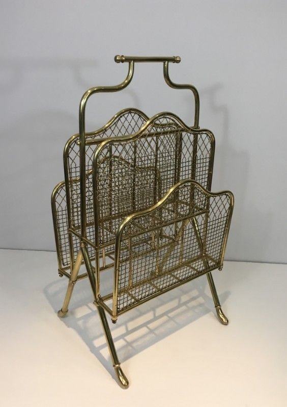 Porte-Revues Néoclassique en Laiton de la Maison Jansen, Vers 1940