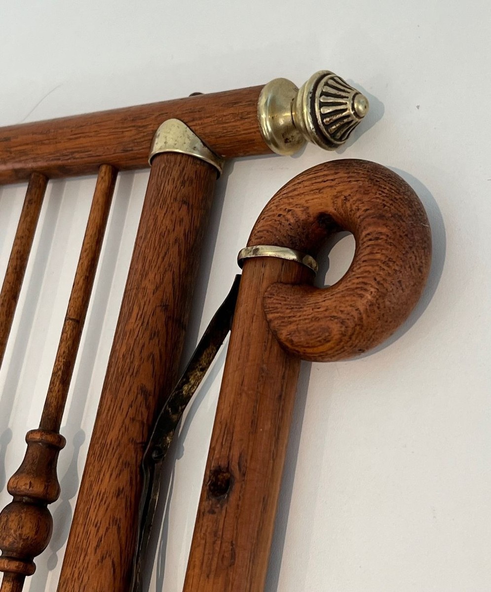 Bentwood And Brass Wall Coat Rack, Arts & Crafts, Austrian, Circa 1900-photo-5