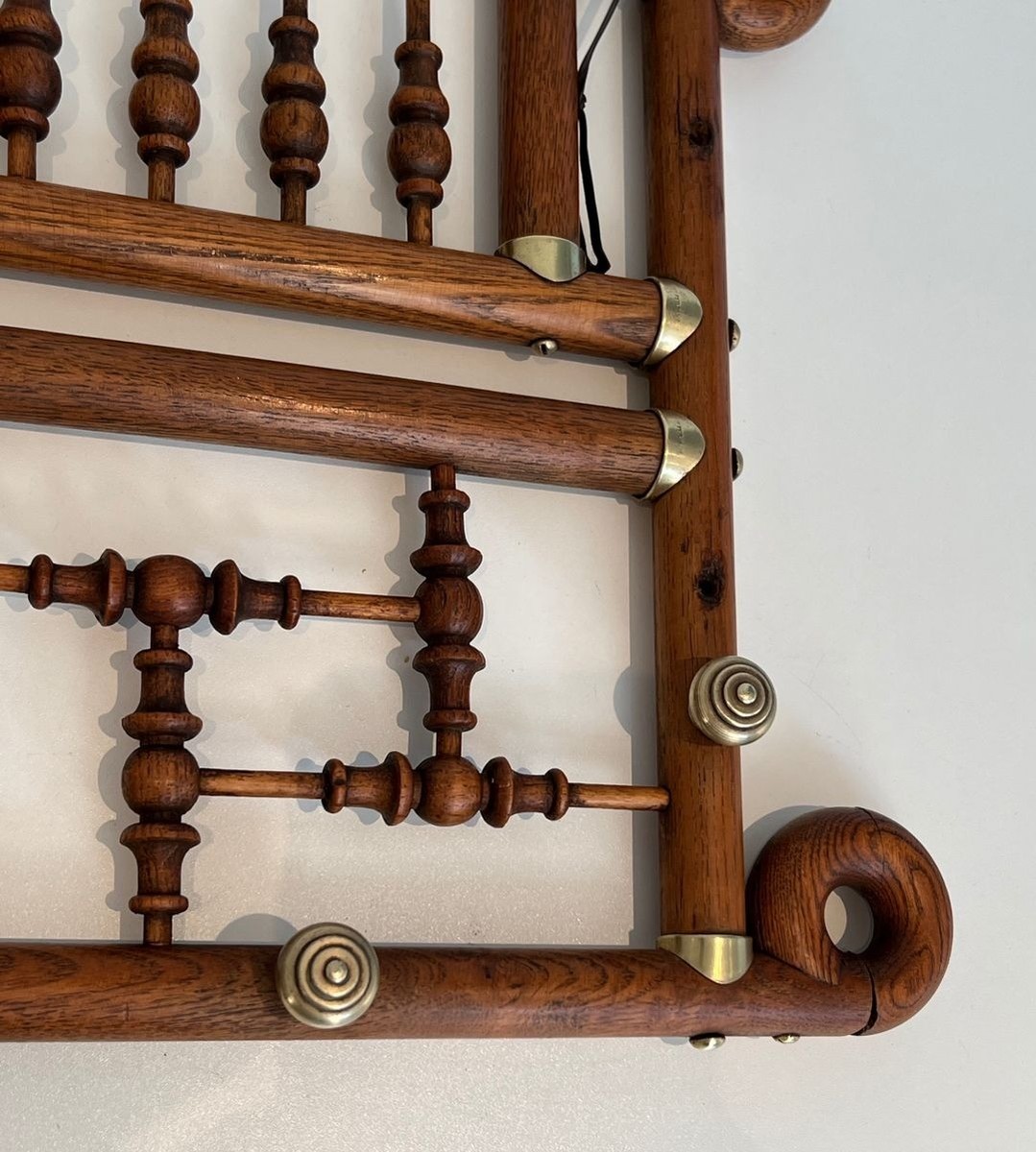 Bentwood And Brass Wall Coat Rack, Arts & Crafts, Austrian, Circa 1900-photo-8