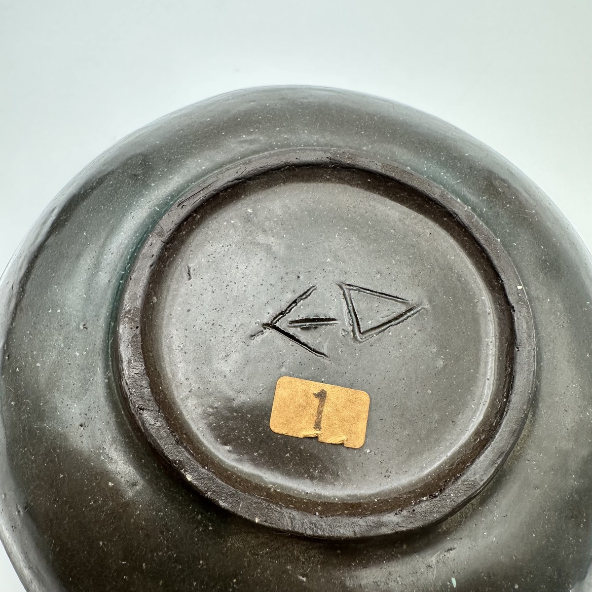 Set Of Three Glazed Ceramic Shallow Bowls With Mythological Decor, Signed Studio Pieces, 1950s--photo-6