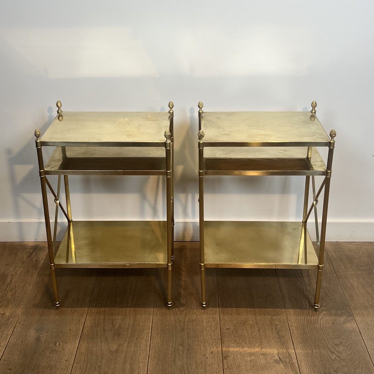 Pair Of Brass Side Tables By Maison Jansen. Circa 1940-photo-4