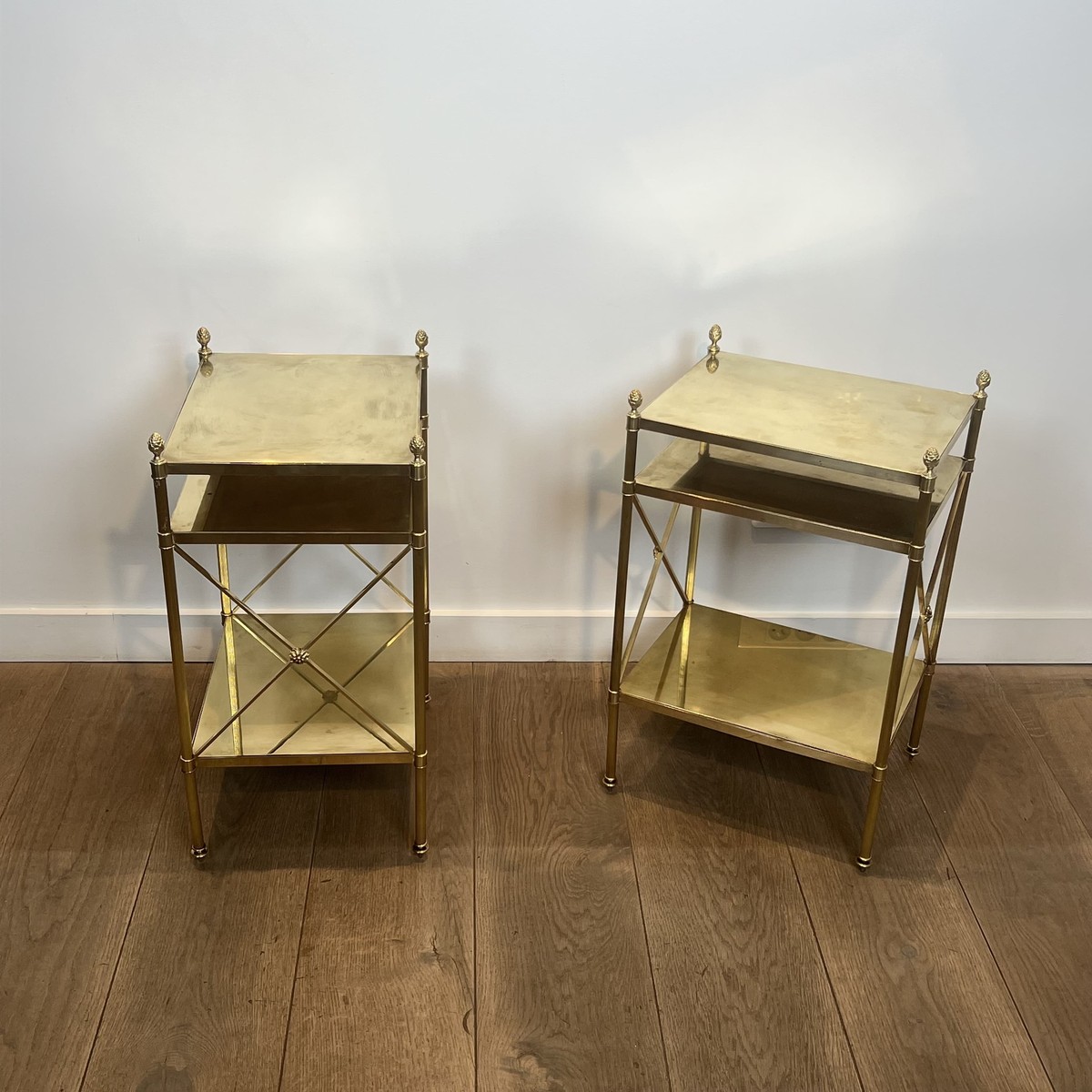 Pair Of Brass Side Tables By Maison Jansen. Circa 1940-photo-1