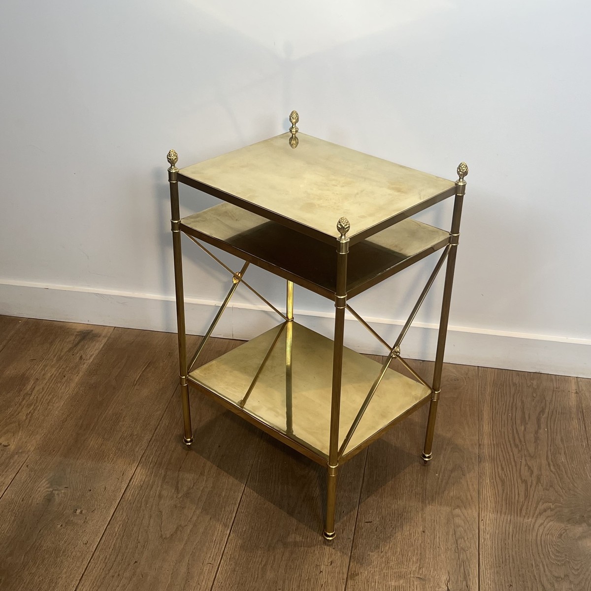 Pair Of Brass Side Tables By Maison Jansen. Circa 1940-photo-3