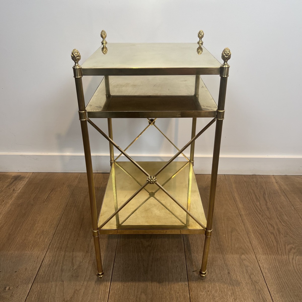 Pair Of Brass Side Tables By Maison Jansen. Circa 1940-photo-4