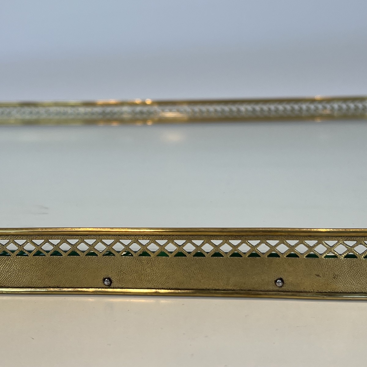 Rectangular Serving Tray With An Openwork Brass Gallery. French Work In The Style Of Maison Bag-photo-6