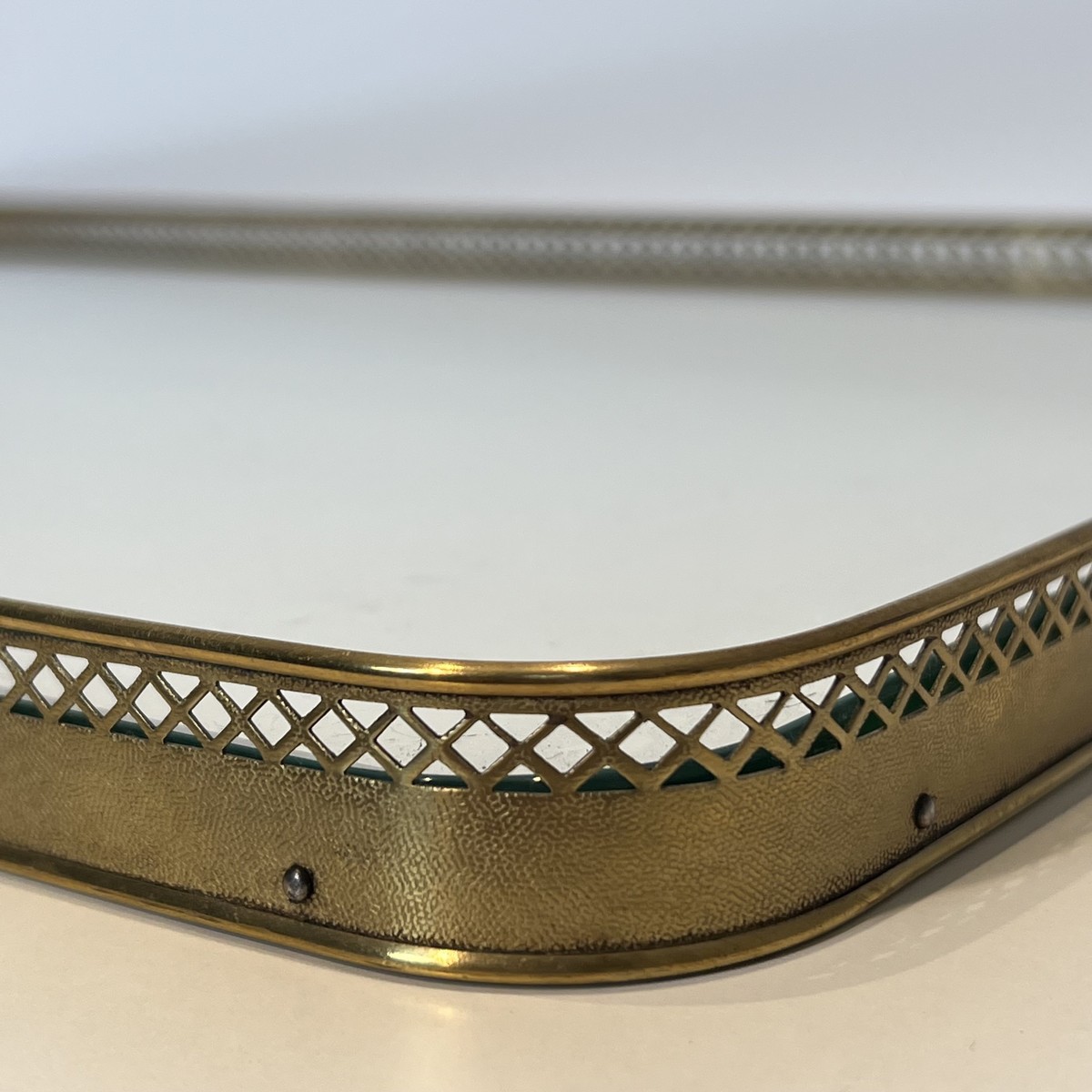 Rectangular Serving Tray With An Openwork Brass Gallery. French Work In The Style Of Maison Bag-photo-7