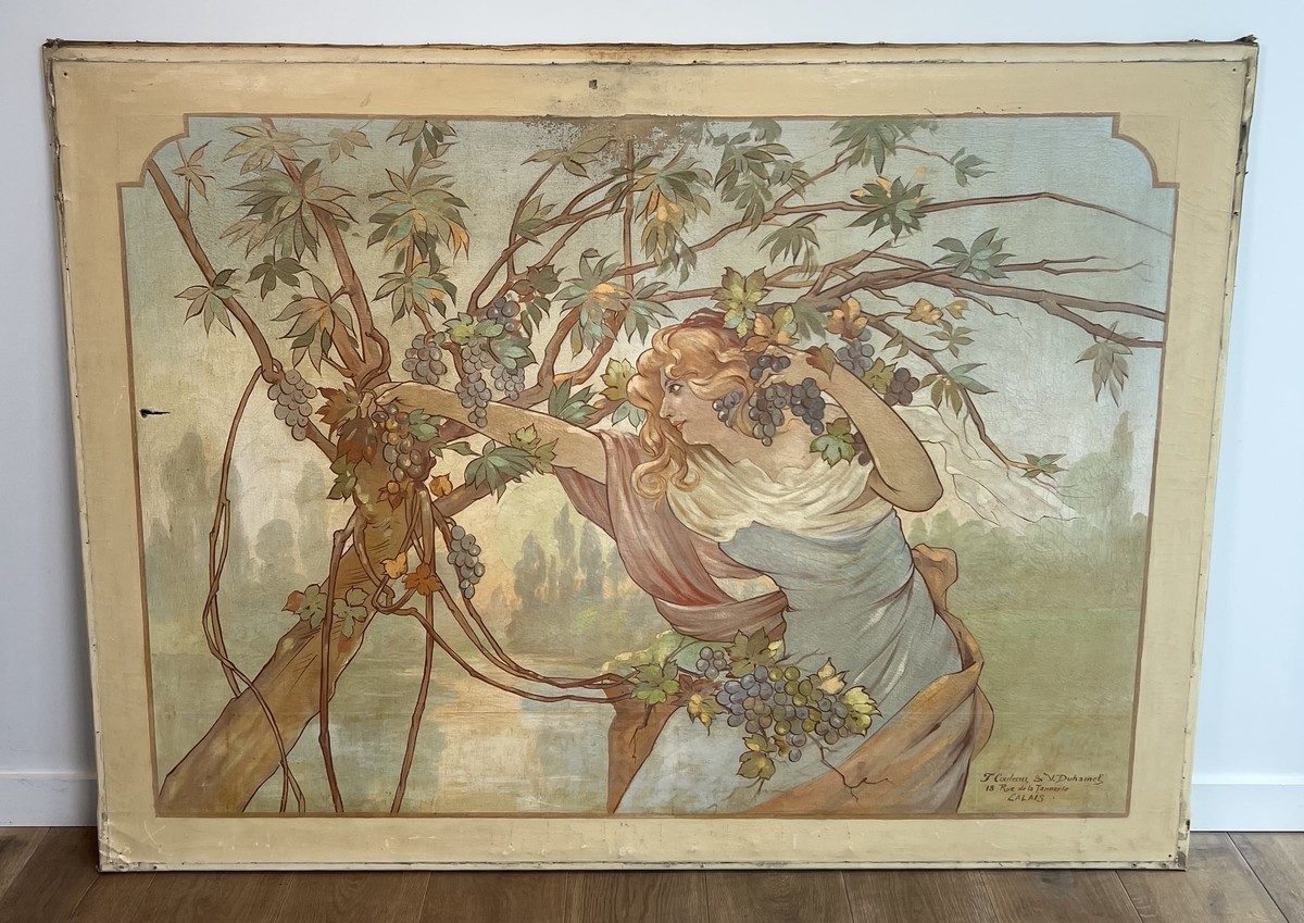 Grand Panneau Décoratif Art. Travail Français par l'Atelier Couteau & Duhamel à Calais dans le -photo-3