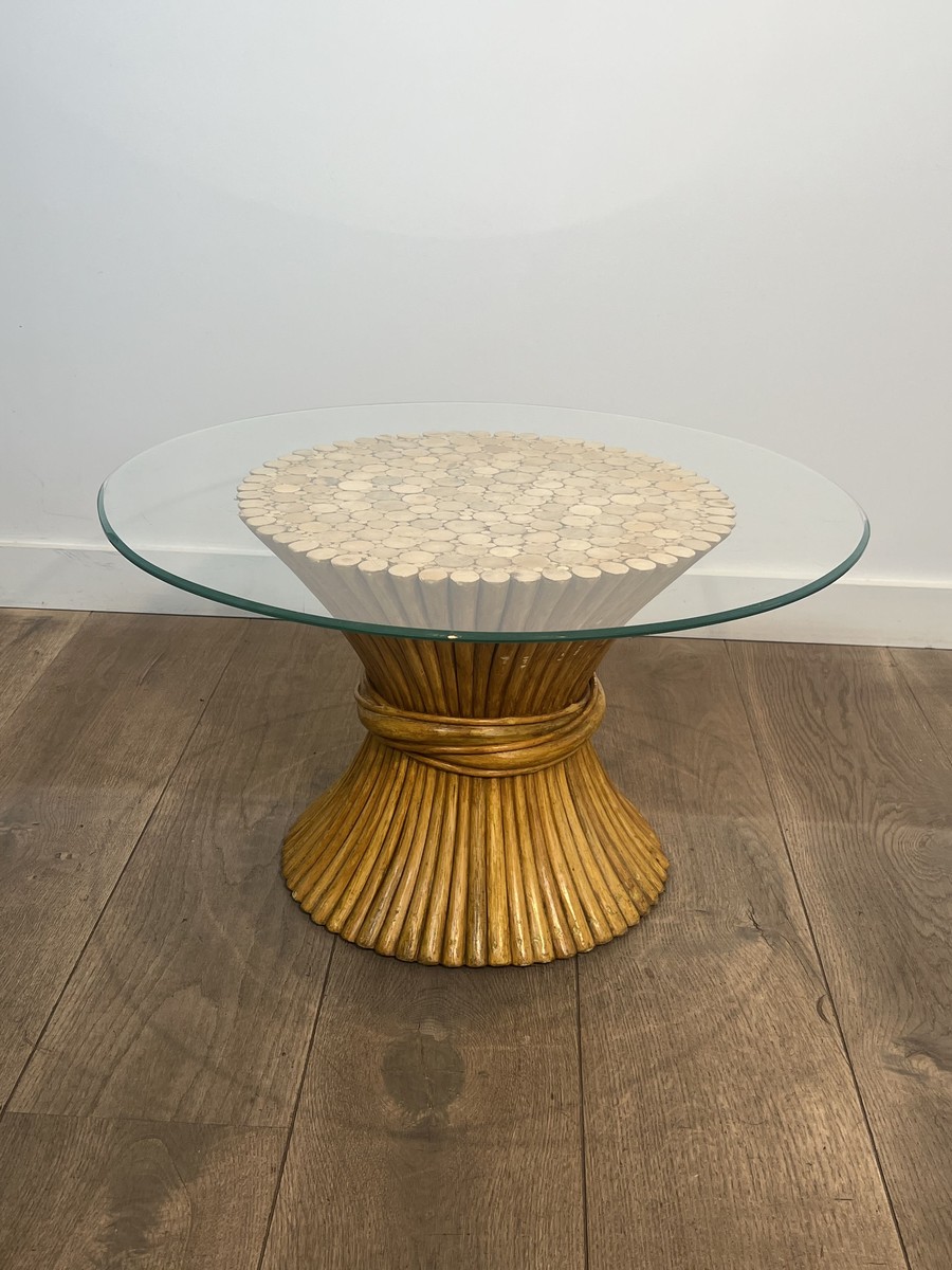 Elinor Mcguire Wheat Sheaf Coffee Table. American Work. Circa 1970-photo-3