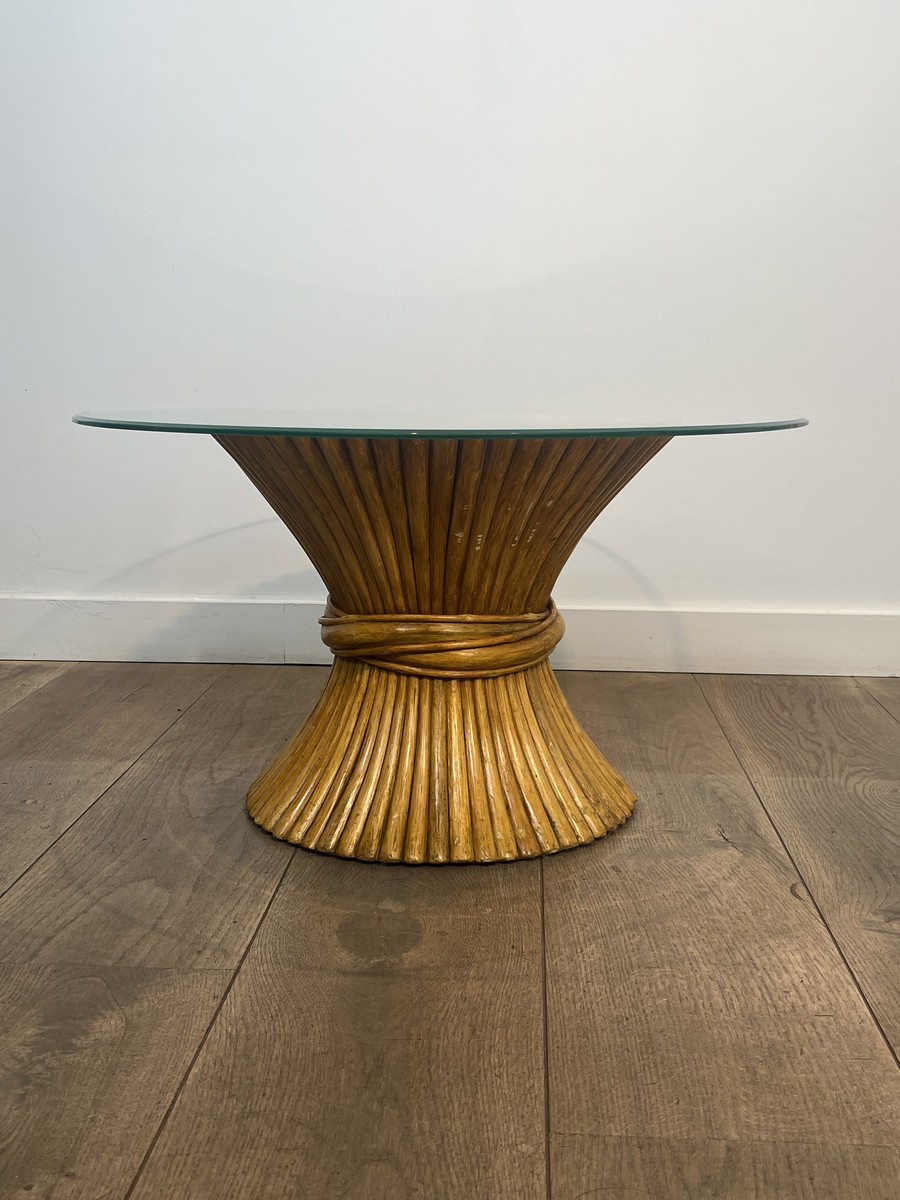 Elinor Mcguire Wheat Sheaf Coffee Table. American Work. Circa 1970-photo-1
