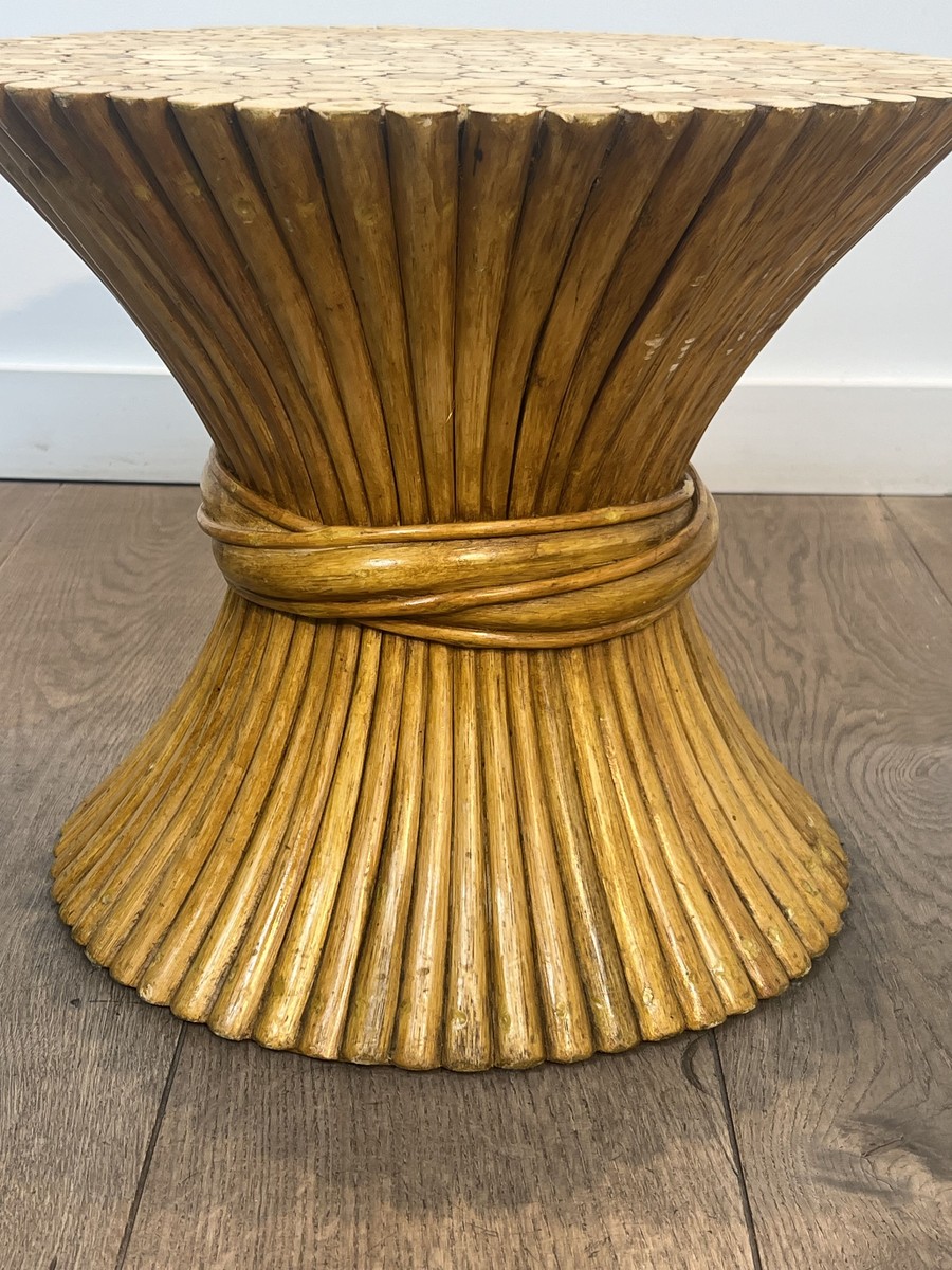 Elinor Mcguire Wheat Sheaf Coffee Table. American Work. Circa 1970-photo-4