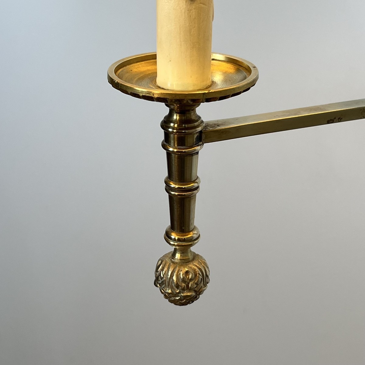 Lampadaire Liseuse en Acajou et Laiton Doré à Bras Articulé et Piètement Tripode. Travail Franç-photo-4