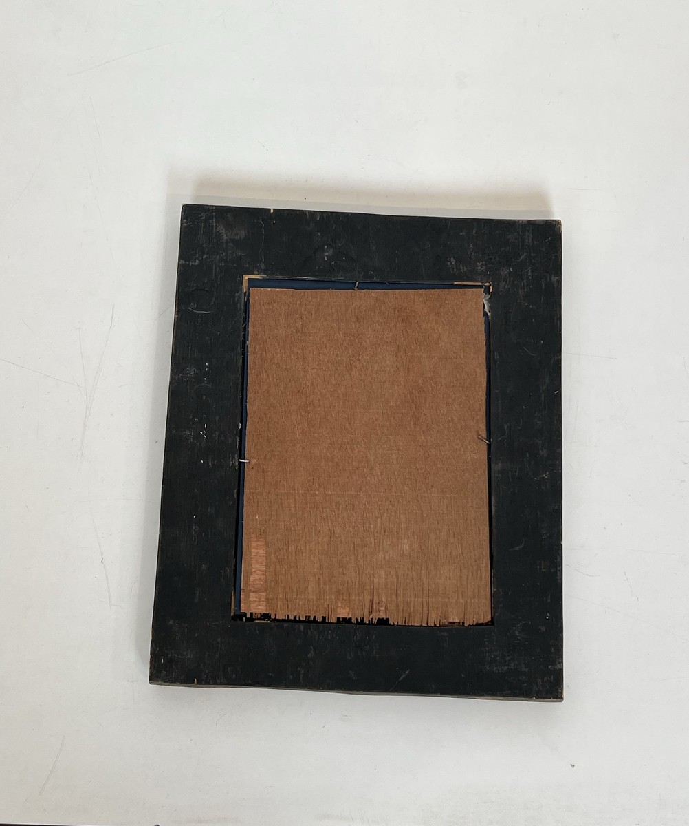 Miroir à Cadre en Céramique Émaillée Bronze à Cabochons Rouges. Travail Français dans le Goût d-photo-8