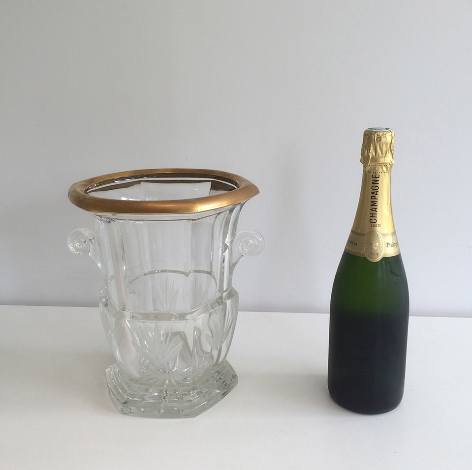 Champagne Bucket Crystal Around 1940.-photo-2