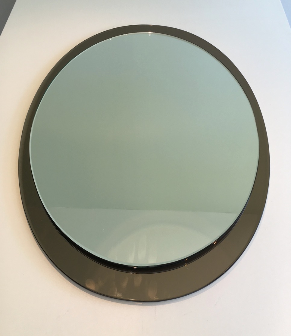 Attribué à Fontana Arte. Grand Miroir Oval. Vers 1970 