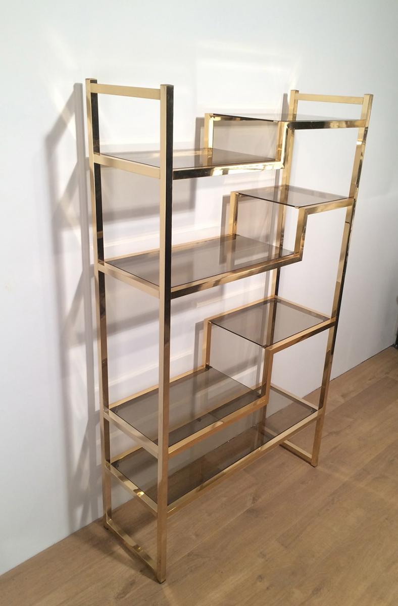 Awarded To Willy Rizzo. Chrome Design Shelf. Around 1970