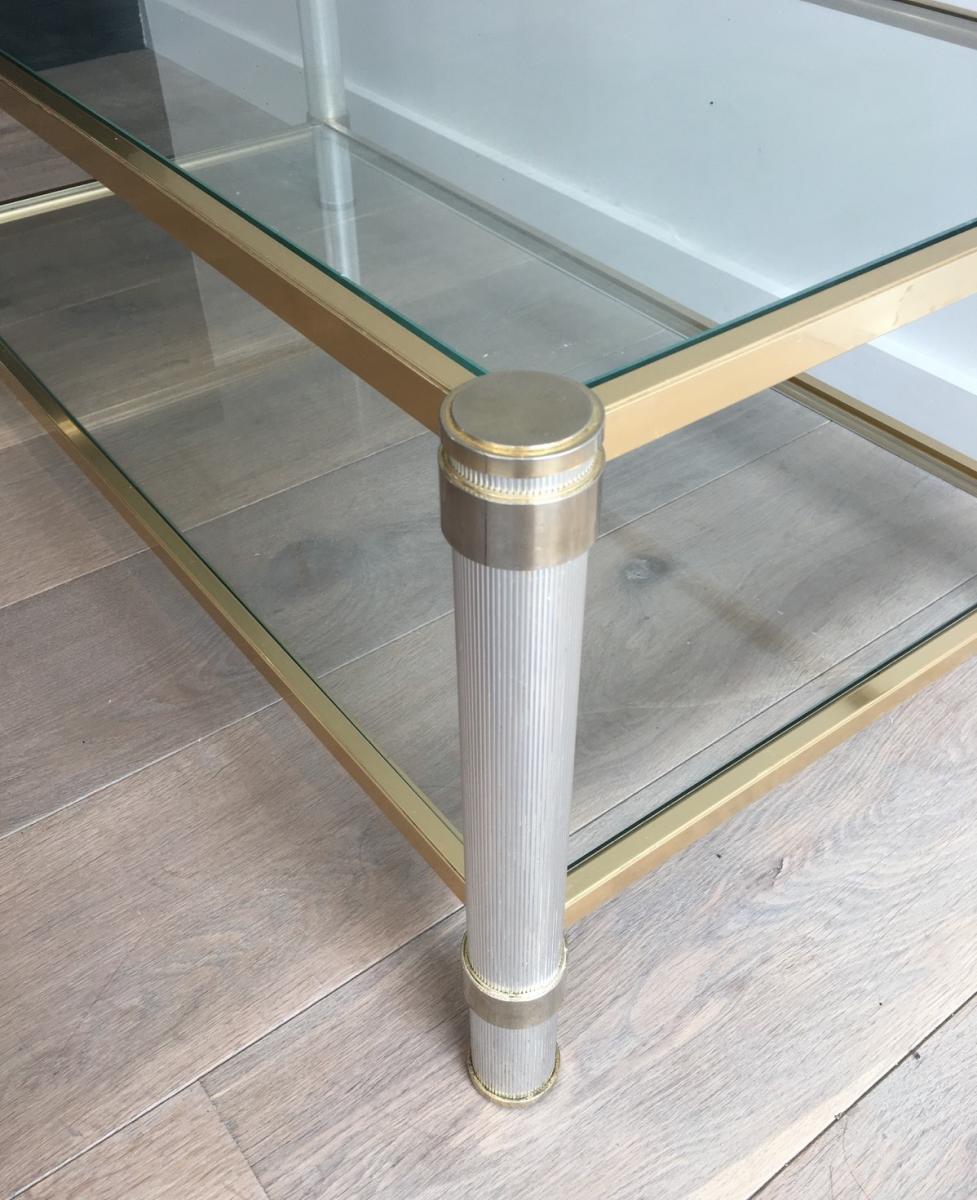 Vandel Coffee Table Chrome And Gilded With Fluted Feet-photo-4