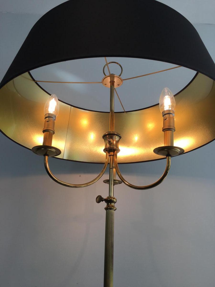 Floor Lamp Tripod Brass Adjustable Height.-photo-2