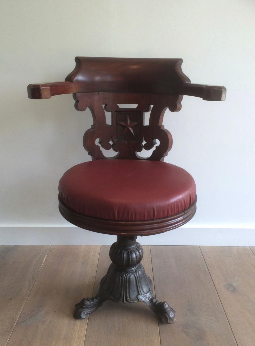 Exceptionnel Et Rare Ensemble De Quatre Fauteuils De Commanderie-photo-3