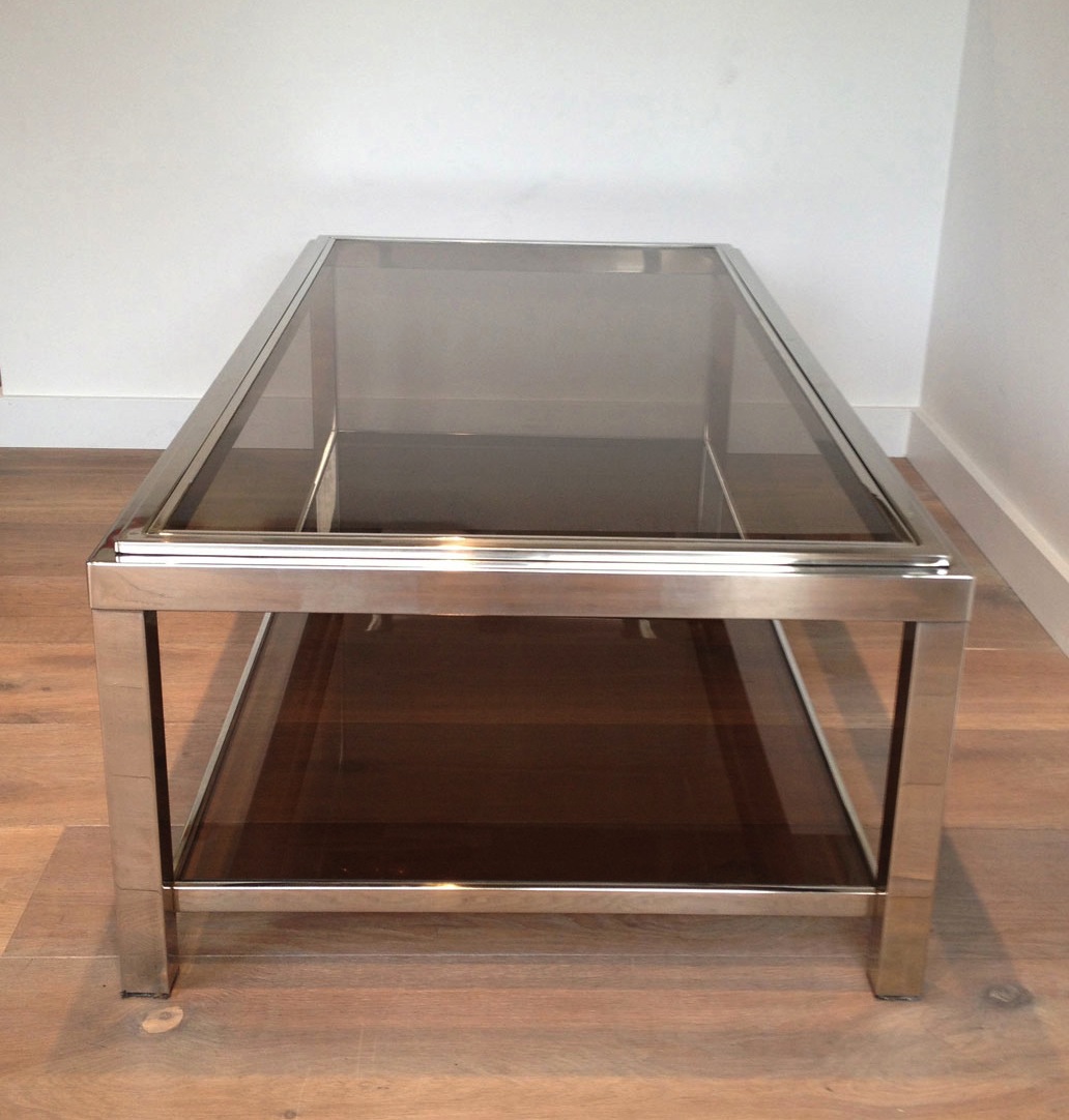 Rectangular Chromed Coffee Table. Circa 1970 -photo-4