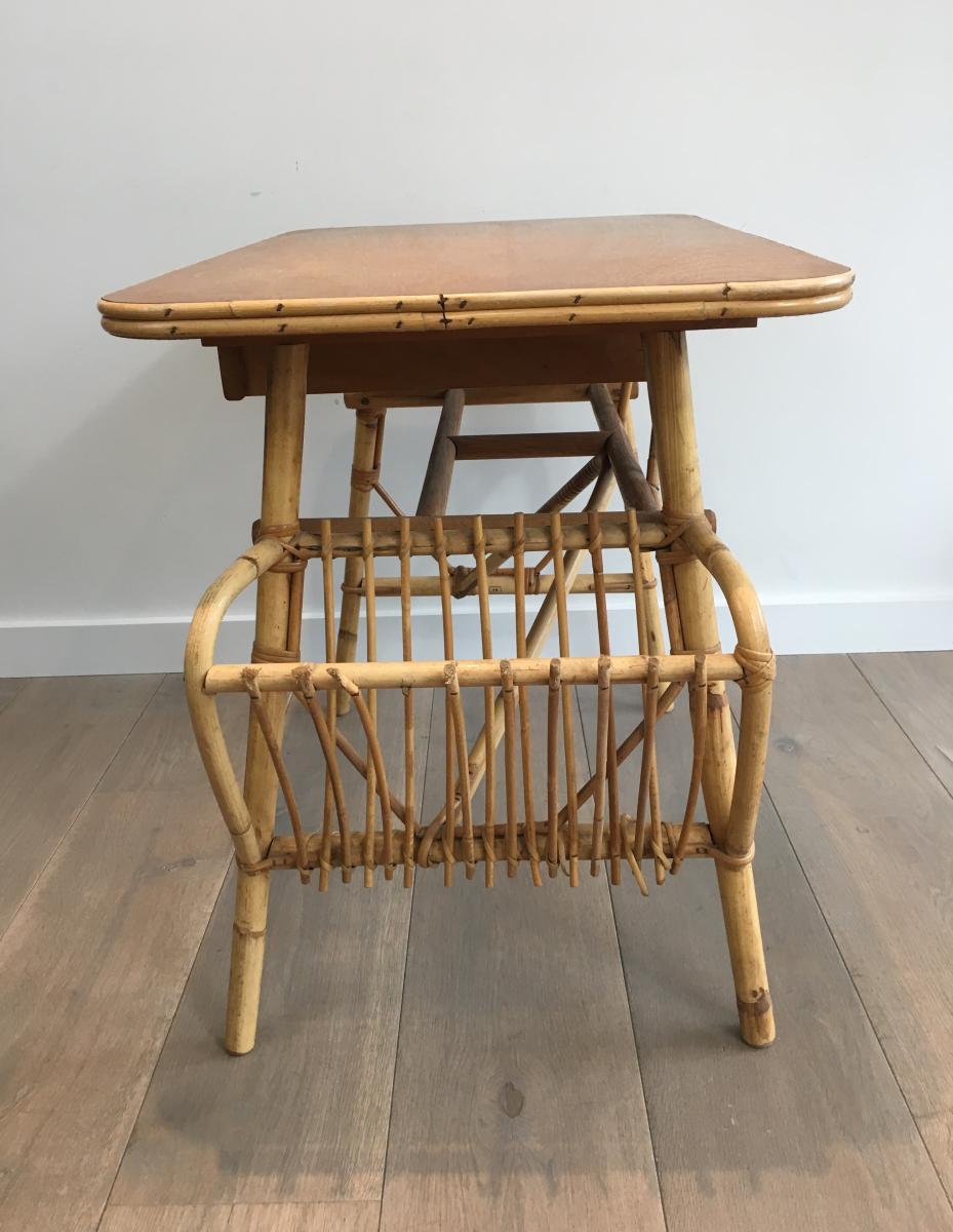 Rattan Desk (a Small Miss On The Magazine Rack). Around 1970-photo-2