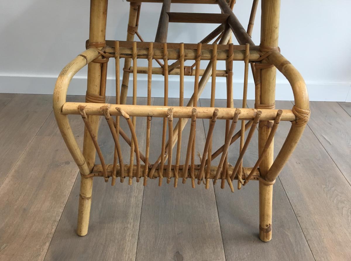 Rattan Desk (a Small Miss On The Magazine Rack). Around 1970-photo-3