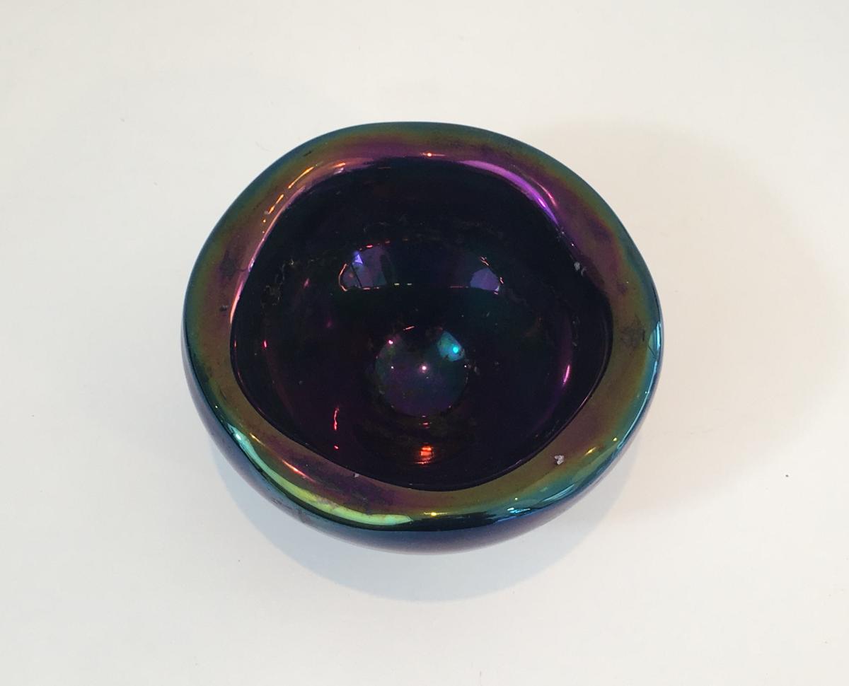 Empty Or Ashtray In Iridescent Glass. Around 1950-photo-2