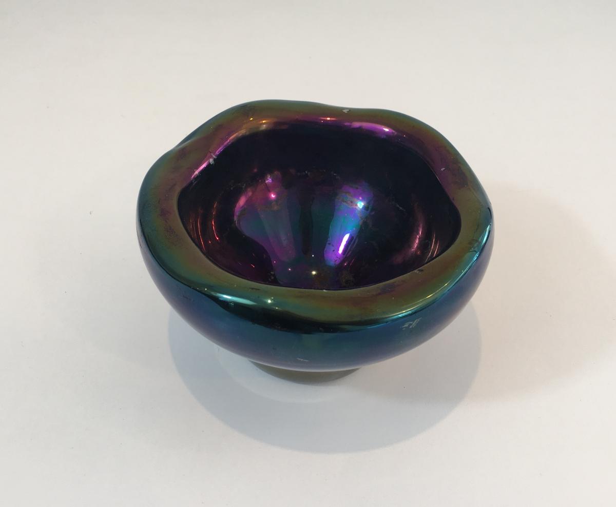 Empty Or Ashtray In Iridescent Glass. Around 1950-photo-3