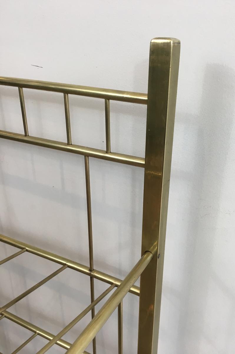 Brass Magazine Rack (damaged Brass In Low Part On One Of The Feet). Around 1900-photo-5