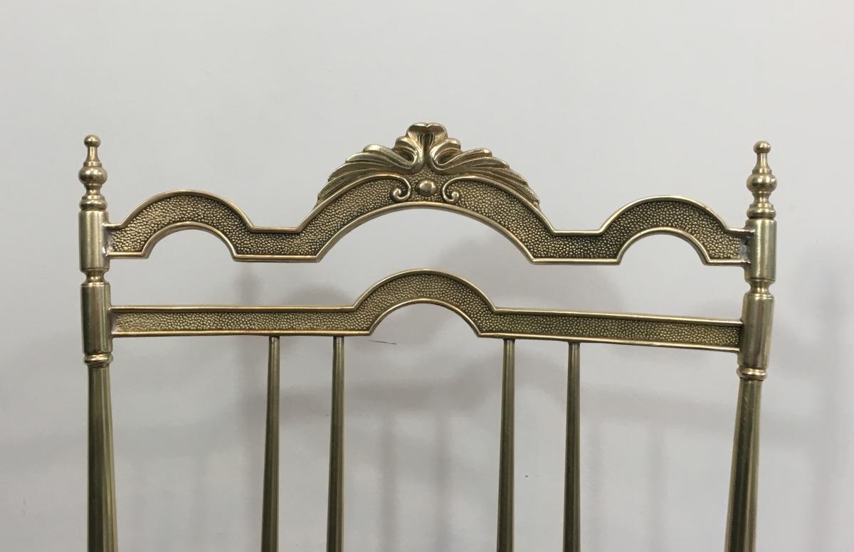 Rare Set Of 4 Elegant Neoclassical Brass Chairs. (seats Must Be Re-upholstered). French. Circa -photo-3