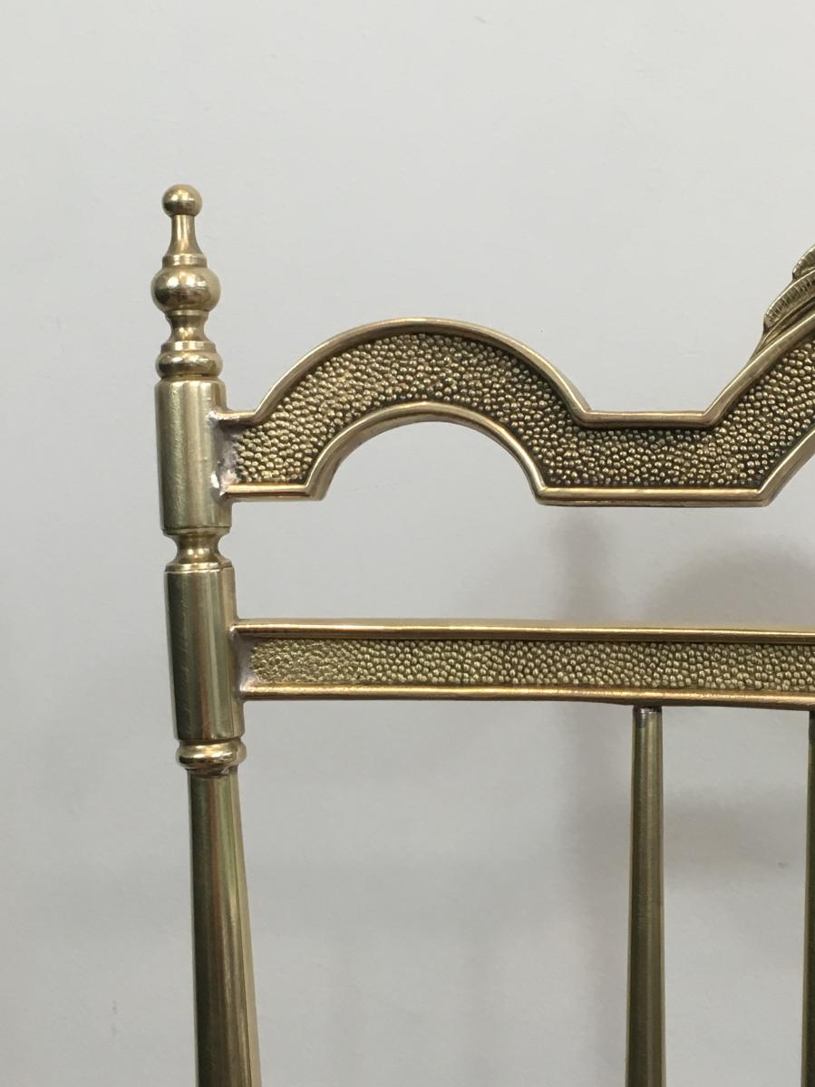 Rare Set Of 4 Elegant Neoclassical Brass Chairs. (seats Must Be Re-upholstered). French. Circa -photo-5