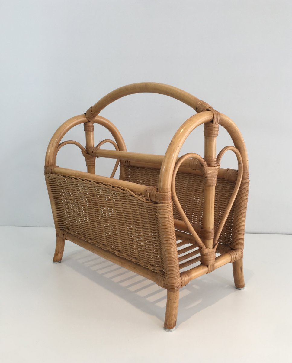 Rattan Magazine Rack. French Work. Circa1970-photo-3
