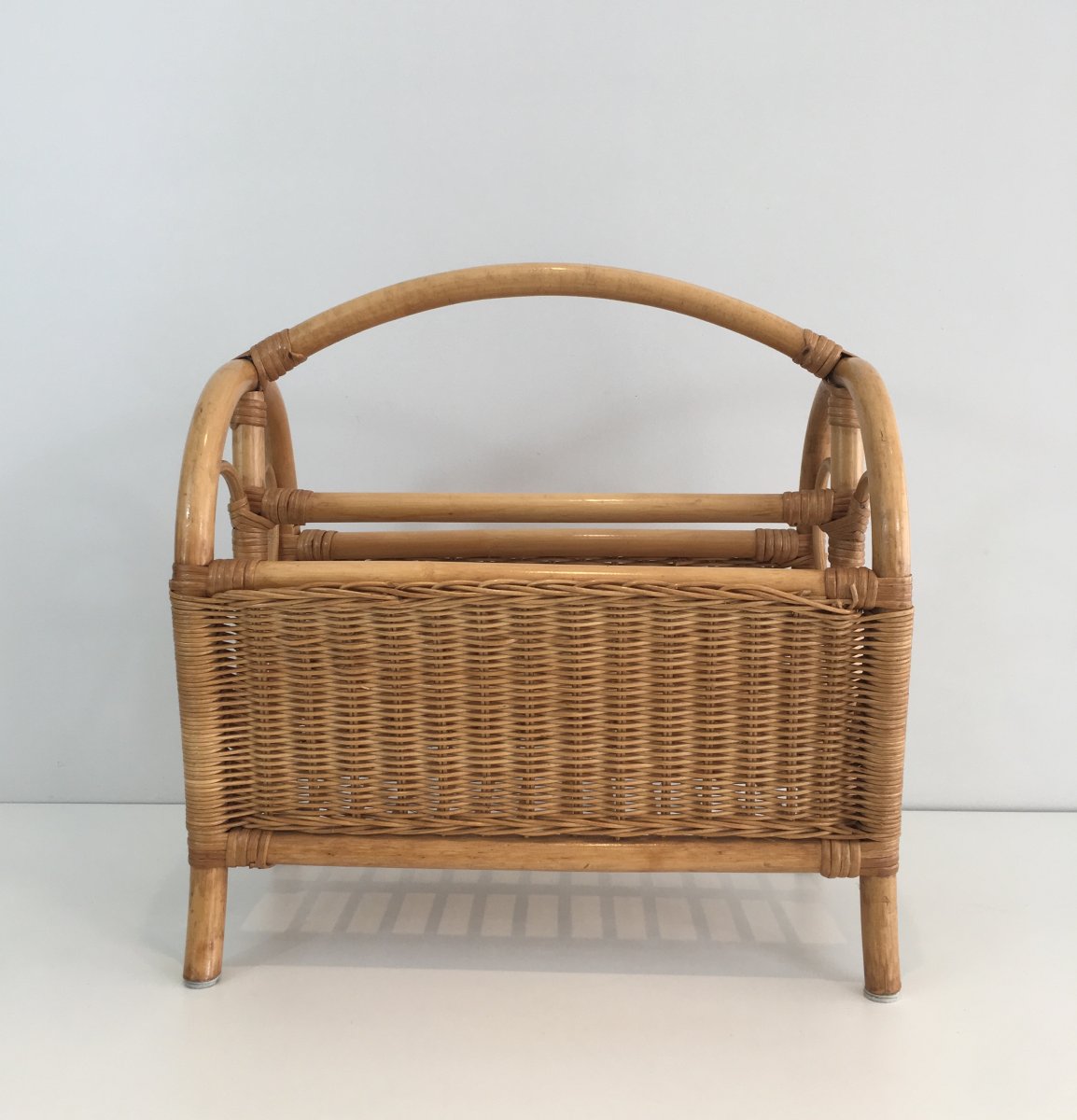 Rattan Magazine Rack. French Work. Circa1970-photo-7