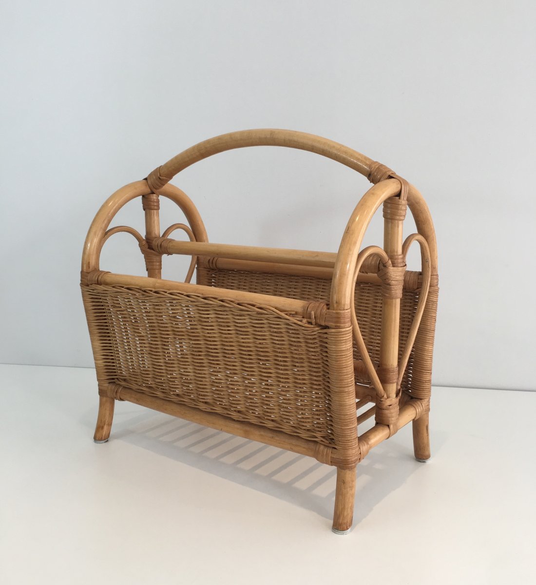 Rattan Magazine Rack. French Work. Circa1970-photo-8
