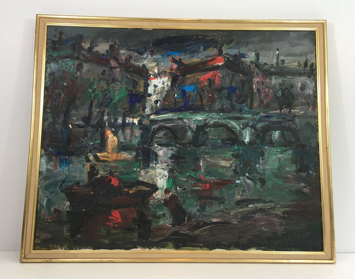 Oil On Canvas. Signed. Circa 1960-photo-3