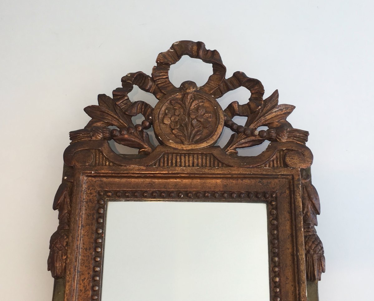 Louis The 16th Style Gilt And Painted Wood Mirror. French. 19th Century.-photo-4