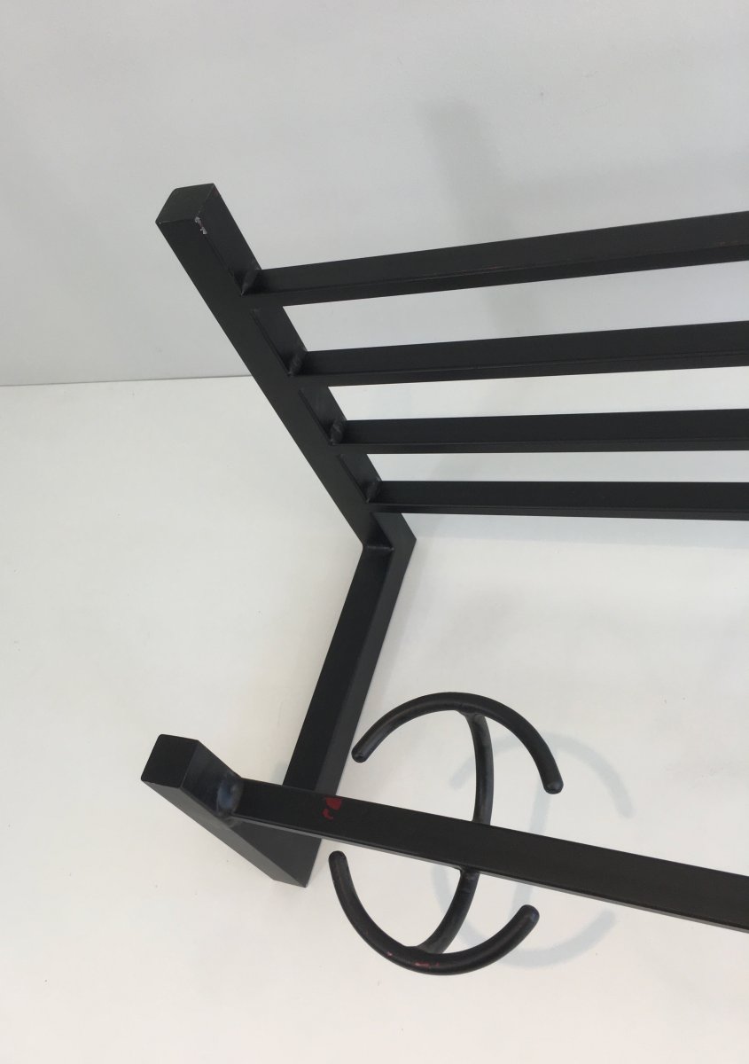 Design Black Metal Coat Hanger. French. Circa 1950-photo-1