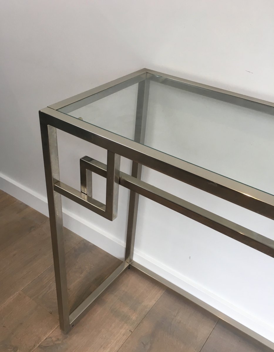 Design Chromed Console Table. French. Circa 1970-photo-1