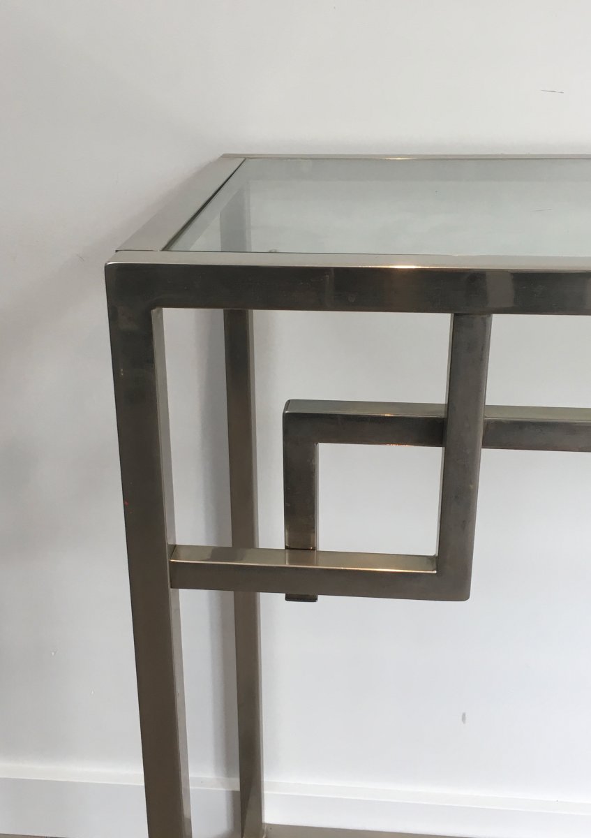 Design Chromed Console Table. French. Circa 1970-photo-2