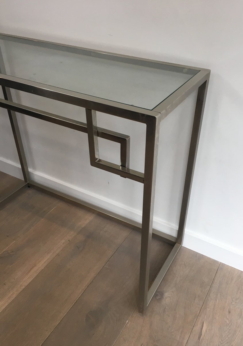 Design Chromed Console Table. French. Circa 1970-photo-3